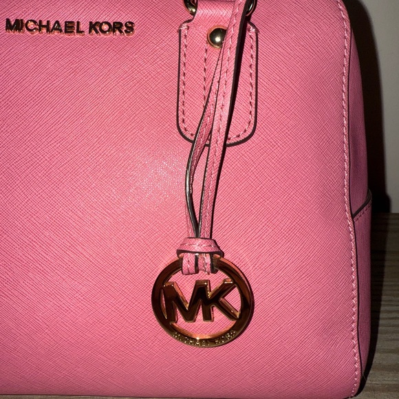 Michael Kors Pink Saffiano Leather Top Handle Bag with Charm - Picture 5 of 13